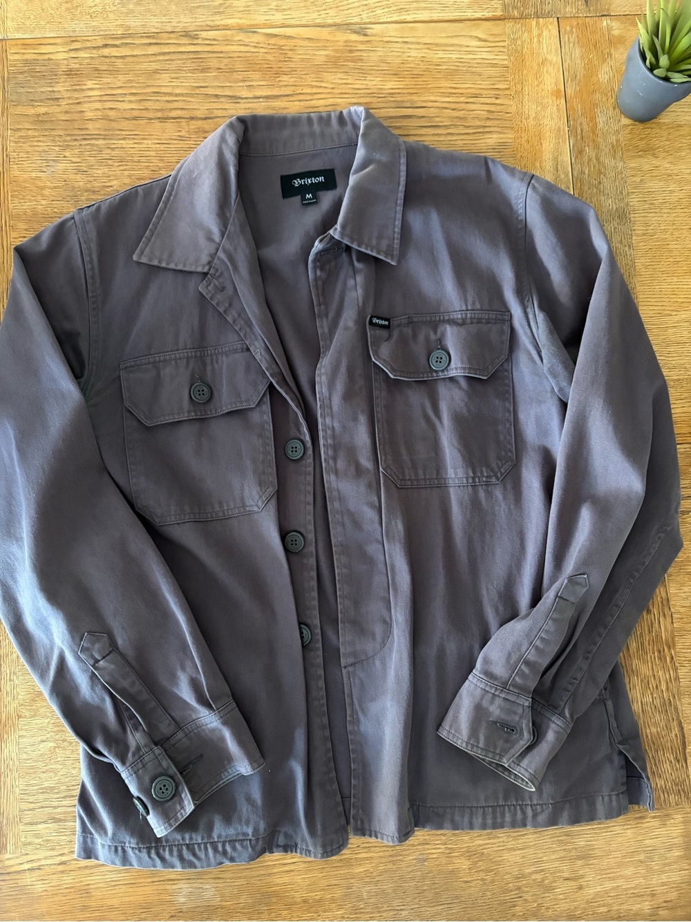 Brixton Men's Dark Gray Button-Up Shirt Jacket